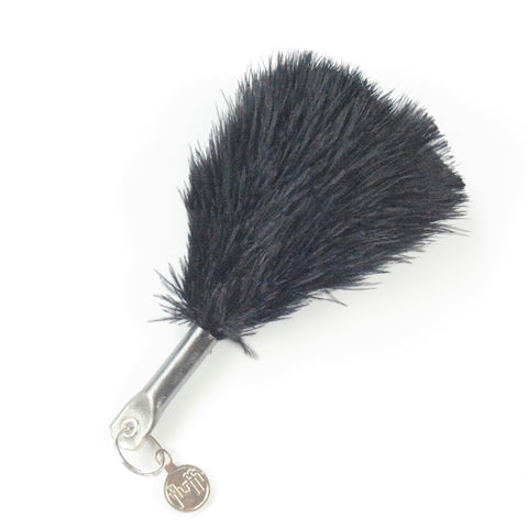 fluffi ostrich feather keyring bag charm BLACK