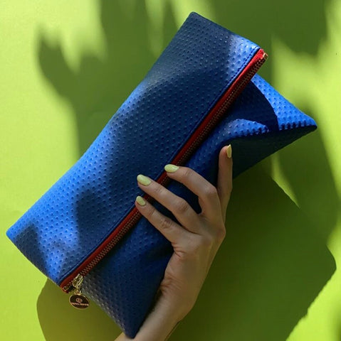 Rona Jessie fold-over clutch bag - ELECTRIC BLUE